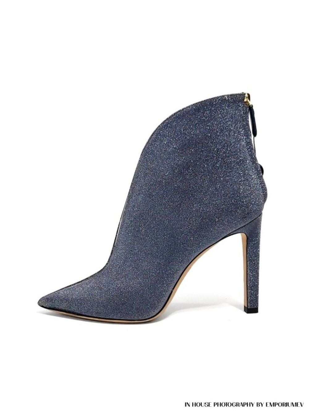 Jimmy Choo Bowie 100 Textured w Clear Panel Women 39 EUR Ankle Boots